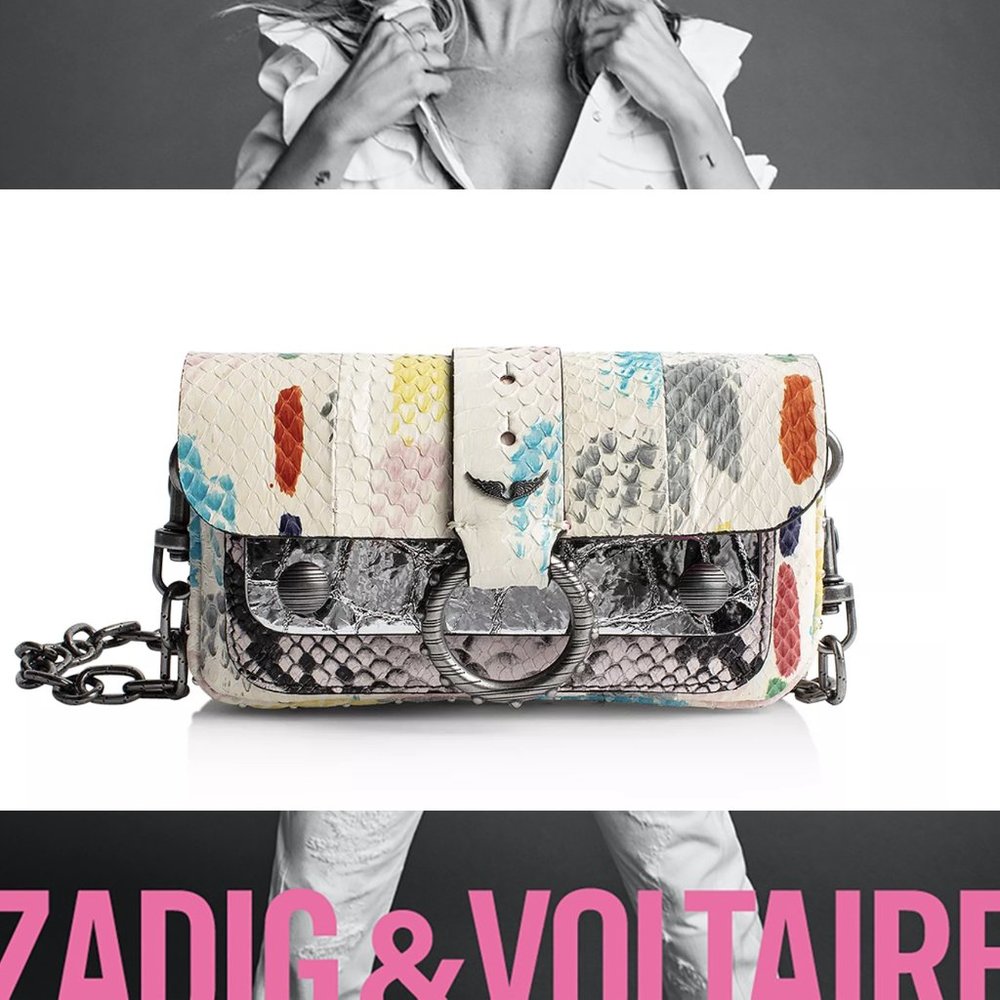 OBO. Zadig & Voltaire Kate Arty Snakeskin Chain Wallet